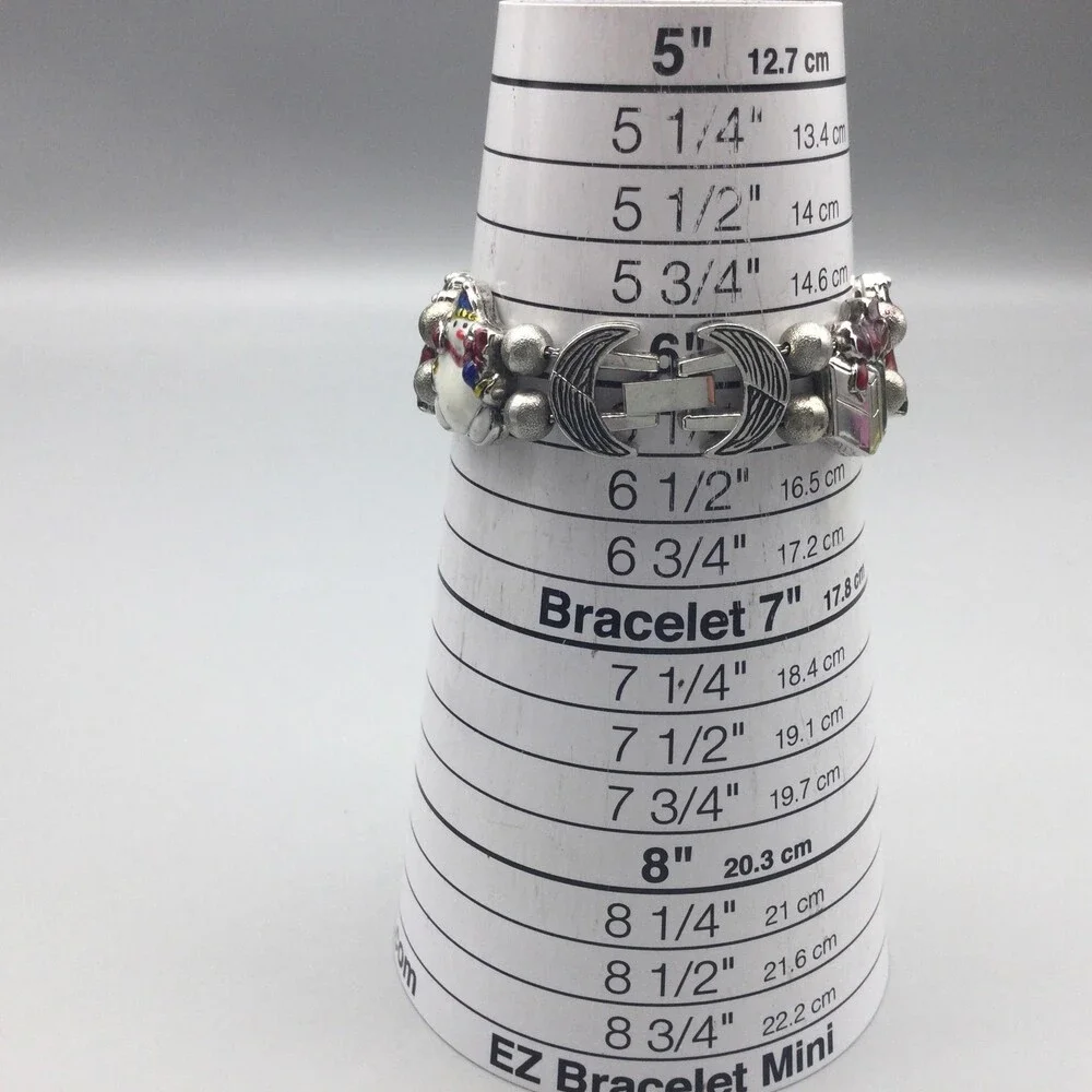 Rumours Womens Watch 24mm Silver Tone Christmas Charm Bracelet New Battery 6